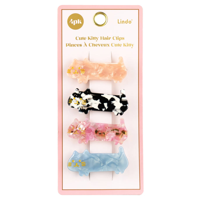 Lindo 4PK Cute Kitty Hair Clips