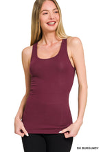 Dark Burgundy Stretchy Ribbed Knit Racerback Zenana Top 10/13/26 1504