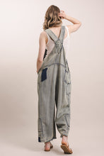 Denim Inspired Patchwork Blue Velvet Bib Overalls 7/3/26 1340