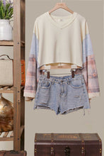 Multi Peace Sign Patchwork Mello Top