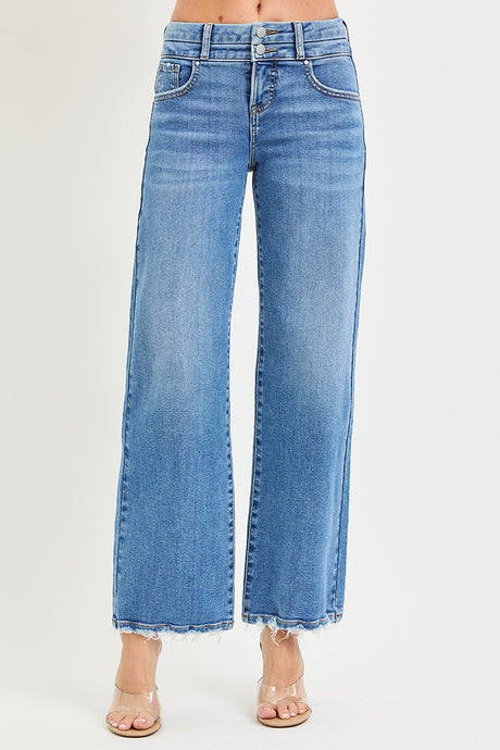 Medium High Rise Wide Double Waist Risen Jeans 8/25/26 1401