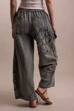 Light Denim Wide Leg Flower Patchwork Cargo Baggy Blue Velvet Pants 6/9/26 1324