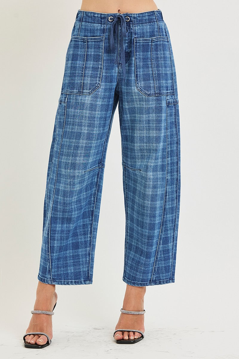 Plaid Medium Slouchy Barrel Plaid Risen Jeans 8/25/26 1400
