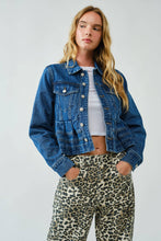 Medium Denim Lovely Peplum Jacket