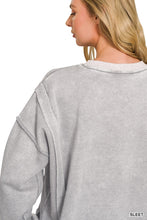 Sleet Fleece Acid Washed Contrast Trim Zenana Pullover 8/4/26 1365