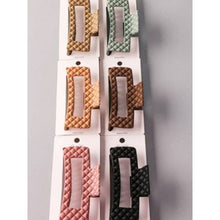 Matte Embossed Cut Out Rectangle Hair Clips: MIX COLOR / ONE(12)