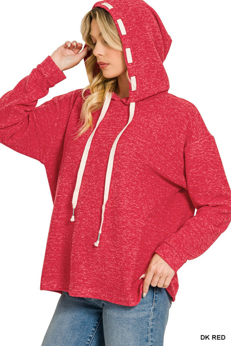 Dark Red Soft Brushed Hacci Zenana Hoodie 9/9/26 1429