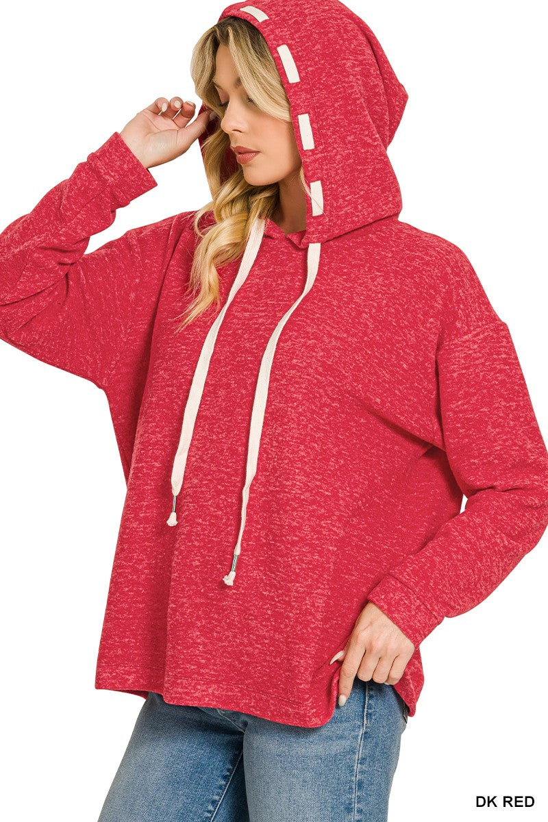 Dark Red Soft Brushed Hacci Zenana Hoodie 9/9/26 1429