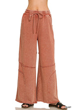 Rust French Terry Washed Flare Zenana Pants 8/4/26 1352