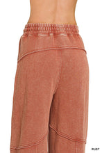 Rust French Terry Washed Flare Zenana Pants 8/4/26 1352