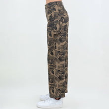 Olive Camo High Waist Wide Leg Straight Pants