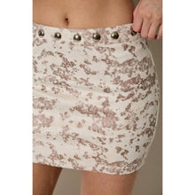 Cream Combo Suede Stud Mini Skirt