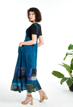 Blue Patchwork Pinafore Dress