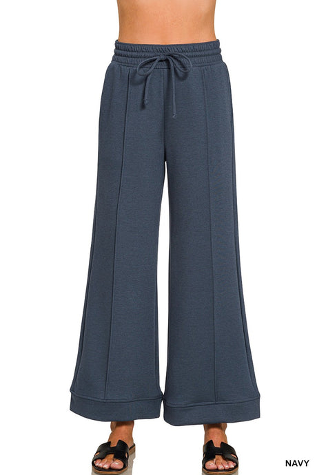 Navy Scuba Pintuck Wide Leg Zenana Pants 9/9/26 1419