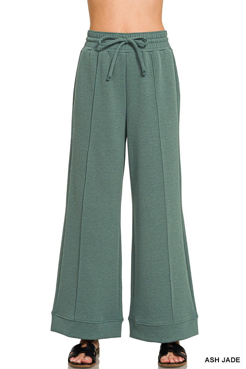 Ash Jade Scuba Pintuck Wide Leg Zenana Pants 9/9/26 1412