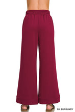 Dark Burgundy Scuba Pintuck Wide Leg Zenana Pants 9/9/26 1416