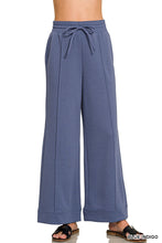 Blue Indigo Scuba Pintuck Wide Leg Zenana Pants 9/9/26 1414