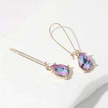 Clear Teardrop Stone Cushion Dangle Earrings