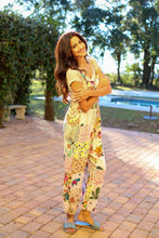 White Floral Umbrella Overalls in Upcycled Patchwork