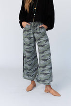 Casual Wanderer Wide Leg Slit Pants - Charcoal Camo