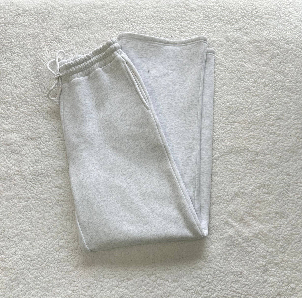 Sunkissed Coconut Blank Flare Sweatpants: Pearl Grey