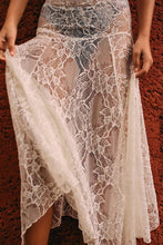 White Delicate Lace Midi Skirt