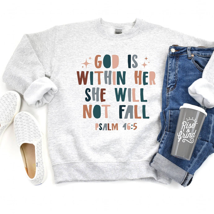 Christian God is Within Her Spring Graphic Sweatshirt