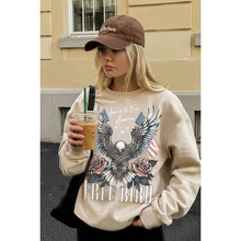 Mineral Taupe Land of The Free America Mineral Graphic Sweatshirt