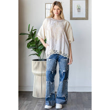 Blue Washed Mix Media Casual Oli+Hali Top