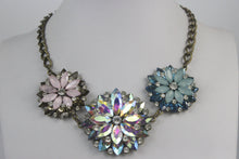Three Flower Crystal Necklace