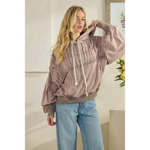 Mocha Cream Washed Quilted Hooded Oli+Hali Pullover