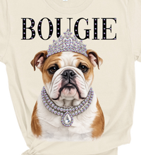 Natural Bruno the Bougie Bulldog Glam Dog Rhinestone Graphic Tee