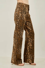 Brown Leopard Rhinestone High Waisted Straight Leg Jeans