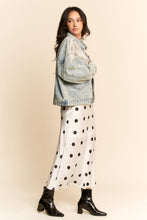 Denim Blue Mesh Stitching Button Down Davi & Dani Jacket