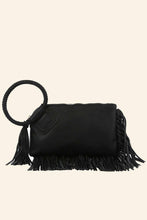 Stone Fringe Cuff Clutch Tassel Wristlet Clutch Bag