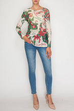 Christmas Sparkly Long Sleeve Sheer Mesh Top
