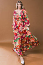 Burgundy printed woven maxi dress