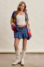 Rainbow Hand-Crochet Open Cardigan
