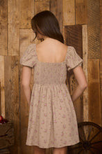 Khaki Multi Floral Sweetheart Front Tie Mini Dress