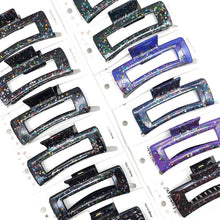 12pk Square Color Bling Hair Jaw Claw Clip