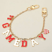 Blue Gold White Football GAME DAY Heart Charm