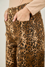 Brown Leopard Rhinestone High Waisted Straight Leg Jeans