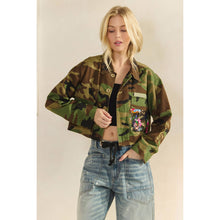 Camo Sequin Contrast Veveret Jacket