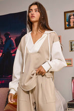 Sand Off White Drawstring Scuba Hoodie Top