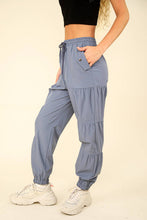 Denim Shirring Detail Active Jogger Pants