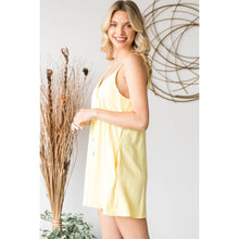 Yellow V-neck Strap Sleeveless Tencel Mini Dress: