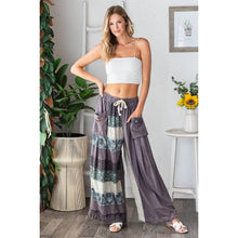Navy Washed Mixed Print Wide Leg Oli&Hali Pants
