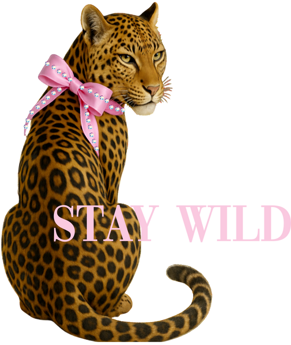 Stay Wild Leopard Cream Graphic Tee