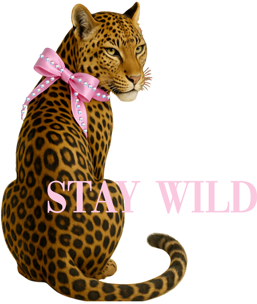 Stay Wild Leopard Cream Graphic Tee