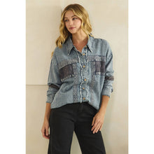Washed Blue Zip FronT Button Down Oli+Hali Shirt